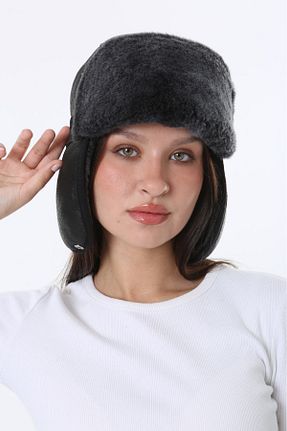 کلاه مشکی زنانه چرم خالص ERAT TİCARET - کد 847167685