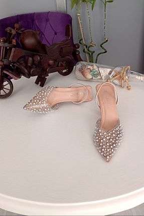 کفش مجلسی بژ زنانه پاشنه ضخیم LA CALZATURE - کد 847103013