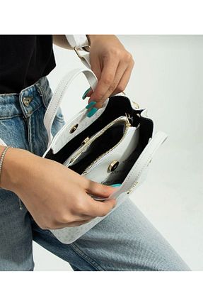 کیف دوشی سفید زنانه چرم مصنوعی Just Polo - کد 806028489
