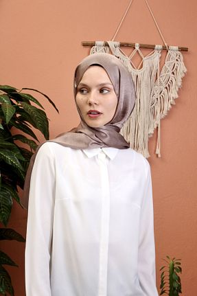 شال قهوه ای زنانه شیفون SpecialScarf Hijab Fashion - کد 758472154