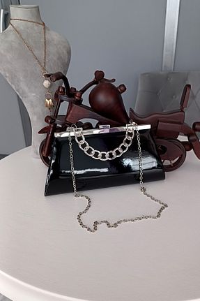 کیف پورتفوی و کلاچ مشکی زنانه چرم لاکی LA CALZATURE - کد 847158544