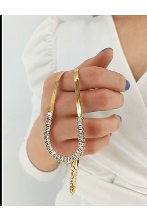 گردنبند استیل ( فولاد ) طلائی زنانه استیل ضد زنگ MODA - کد 840428387