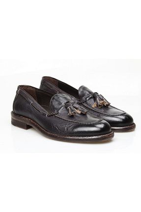 کفش کلاسیک طوسی مردانه چرم خالص Butik - کد 846414508