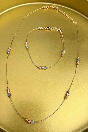 گردنبند جواهر طلائی زنانه روکش طلا Modex - کد 375737132