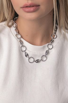 گردنبند جواهر زنانه روکش نقره Modex - کد 266487358