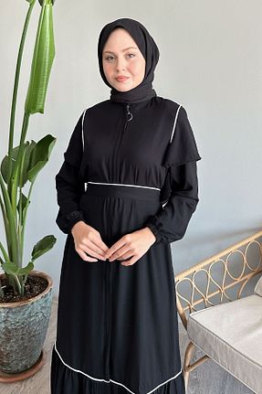 کلاه و ابایا مشکی زنانه مخلوط پلی استر InStyle - کد 846707557