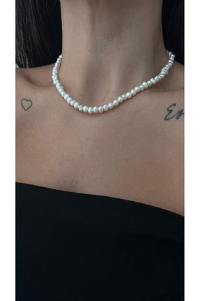 گردنبند مروارید طلائی Vi store - کد 847250864