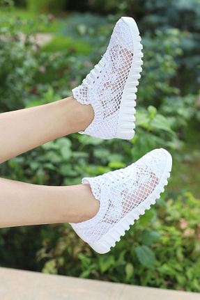 کفش اسنیکر سفید زنانه بند دار matilda store - کد 847282107