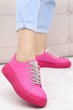 کفش اسنیکر صورتی زنانه بند دار matilda store - کد 847286445