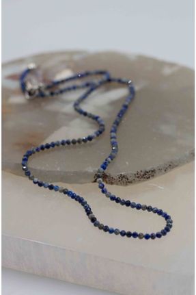گردنبند جواهر آبی زنانه سنگی کد 132332288