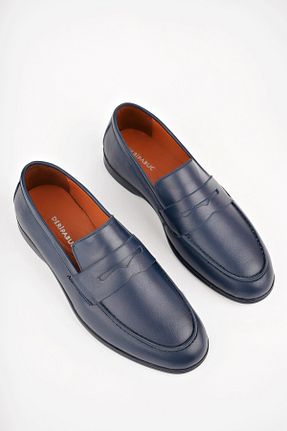 کفش کژوال سرمه ای مردانه چرم خالص Deripabuc - کد 843790476