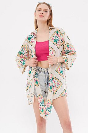 کیمونو و کافتان سبز زنانه پنبه پلی استر armonika - کد 835401143
