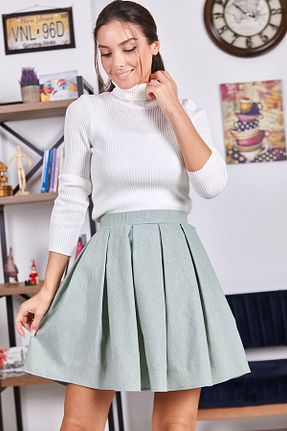 دامن فیروزه ای زنانه پنبه پلی استر armonika - کد 146319006