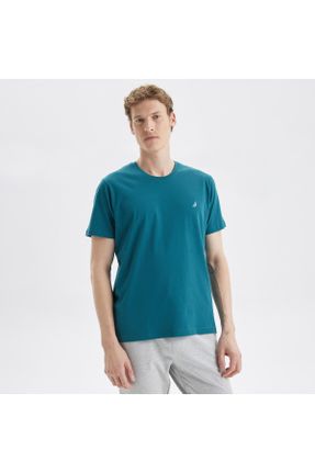 تی شرت سبز مردانه رگولار یقه گرد تکی بیسیک کد 679689146