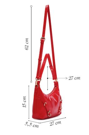 کیف دوشی قرمز زنانه چرم مصنوعی کد 830575663