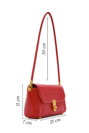 کیف دوشی قرمز زنانه چرم مصنوعی کد 830831227