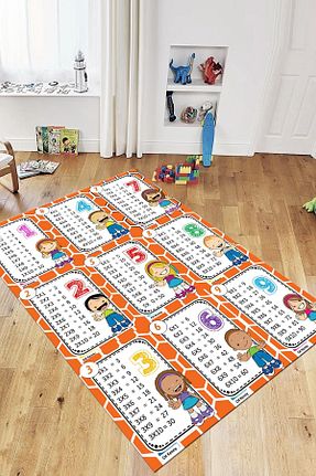 فرش بچه گانه نارنجی پلی استر EY HOME - کد 845624830