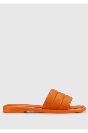 دمپائی نارنجی زنانه پاشنه ساده پاشنه کوتاه ( 4 - 1 cm ) کد 818313414
