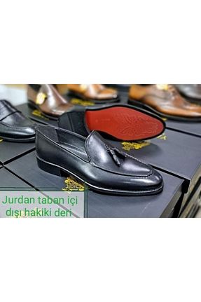 کفش لوفر مشکی مردانه چرم طبیعی پاشنه کوتاه ( 4 - 1 cm ) کد 656183025