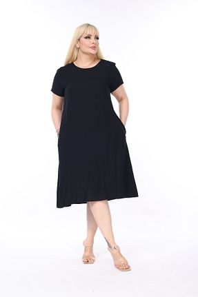 لباس سایز بزرگ مشکی زنانه پنبه ای MJORA - کد 847168907