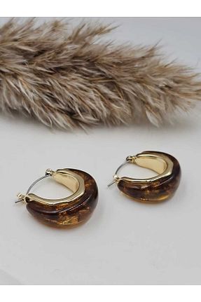 گوشواره جواهر قهوه ای رزین YUGENCONCEPT - کد 825407517