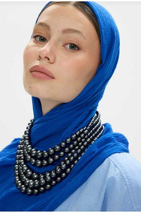 شال سرمه ای زنانه پنبه ای SOFT AKSESUAR - کد 847233835