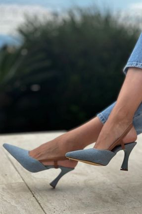 کفش پاشنه بلند کلاسیک آبی زنانه چرم مصنوعی پاشنه نازک پاشنه متوسط ( 5 - 9 cm ) کد 817683421