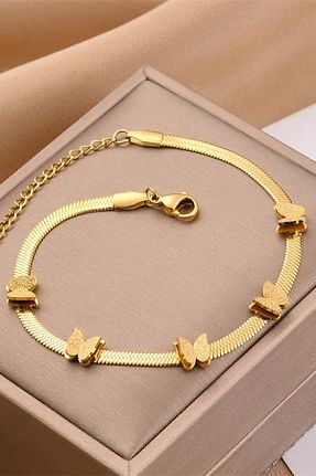 دستبند استیل (فولاد) طلائی زنانه استیل (فولاد) Genel Markalar - کد 346773438