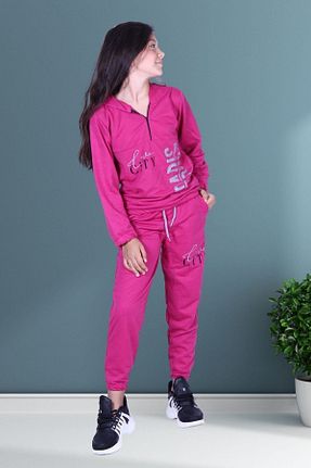 ست بالاتنه و پائین تنه صورتی بچه گانه بافت FYK COLLECTİON - کد 466785260