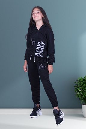 ست بالاتنه و پائین تنه مشکی بچه گانه بافت FYK COLLECTİON - کد 466854296