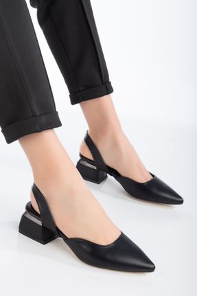 کفش پاشنه بلند کلاسیک مشکی زنانه چرم مصنوعی پاشنه ضخیم پاشنه کوتاه ( 4 - 1 cm ) کد 797093807