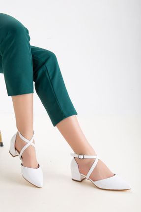 کفش پاشنه بلند کلاسیک سفید زنانه چرم مصنوعی پاشنه ضخیم پاشنه بلند ( +10 cm) کد 678461660
