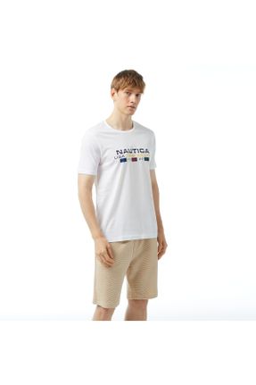 تی شرت سفید مردانه رگولار یقه گرد کد 831302952