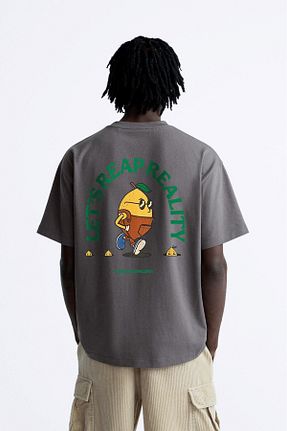 تیشرت طوسی مردانه گشاد The Champ Clothing - کد 828100306