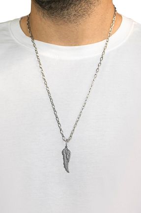 گردنبند جواهر طوسی مردانه استیل ضد زنگ Valael - کد 846461636