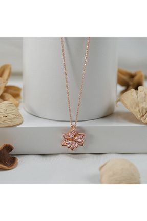 گردنبند نقره صورتی زنانه 925 عیار Şimal Silver - کد 790842081