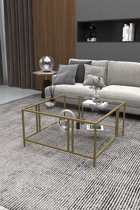 میز جلو مبلی طلائی فلزی DEKOPRATİK - کد 467527868