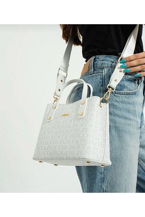 کیف دوشی سفید زنانه چرم مصنوعی Just Polo - کد 806028489