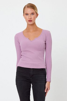 بلوز بنفش زنانه ساده CrazyShopping - کد 847139172