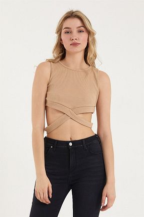 بلوز بژ زنانه ساده CrazyShopping - کد 847149437