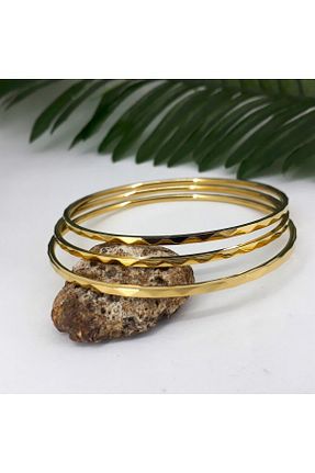 دستبند استیل (فولاد) طلائی زنانه استیل (فولاد) PİNA HEDİYELİK AKSESUAR - کد 842479784