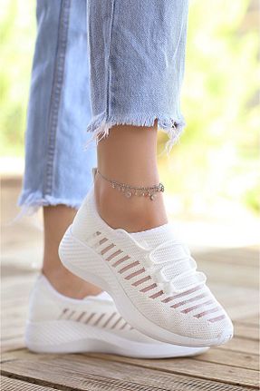کفش اسنیکر سفید زنانه بند دار matilda store - کد 847216146