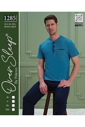 ست لباس راحتی آبی مردانه ساده Over Sleep by Poleren - کد 847267120