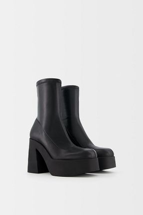 بوت / نیم بوت مشکی زنانه پلی اورتان Bershka - کد 847283267