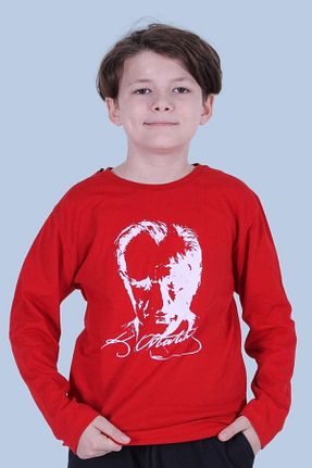 سوئیشرت قرمز بچه گانه چاپی FYK COLLECTİON - کد 659957326