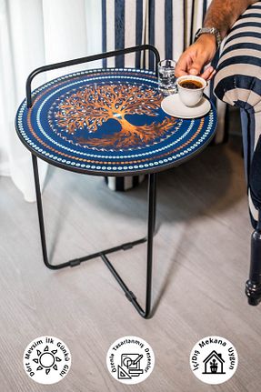 میز عسلی قهوه ای چوب NY Tasarım - کد 828598298