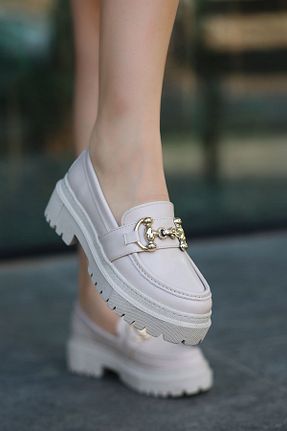 کفش لوفر بژ زنانه چرم مصنوعی matilda store - کد 847296522