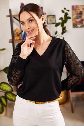 بلوز مشکی زنانه ساده armonika - کد 89214297