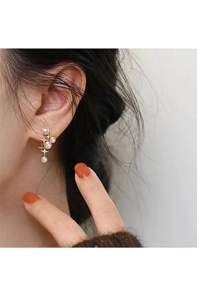 گوشواره جواهر طلائی مروارید کد 830817547