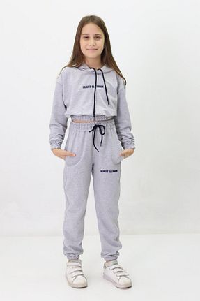 ست گرمکن طوسی زنانه پنبه پلی استر Fox Life Kids - کد 844521373